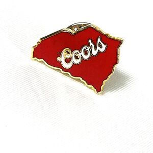 RTL Vintage Coors Red Hat Lapel Cap Pin State Of South Carolina Shape Breweriana